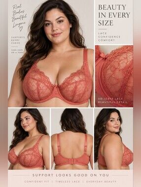 Panache "Imogene" Balconette Underwire Rose Bra - 30HH US